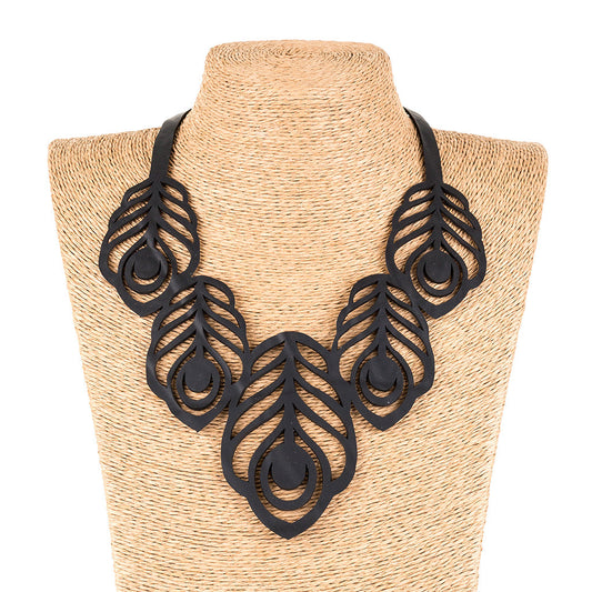 Peacock Feather Necklace-1