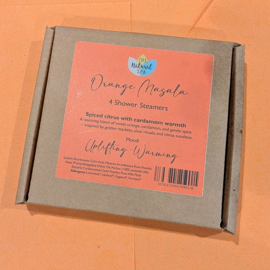 Orange Masala Aromatherapy Shower Steamers – Spiced Citrus & Cardamom – Set of 4-1