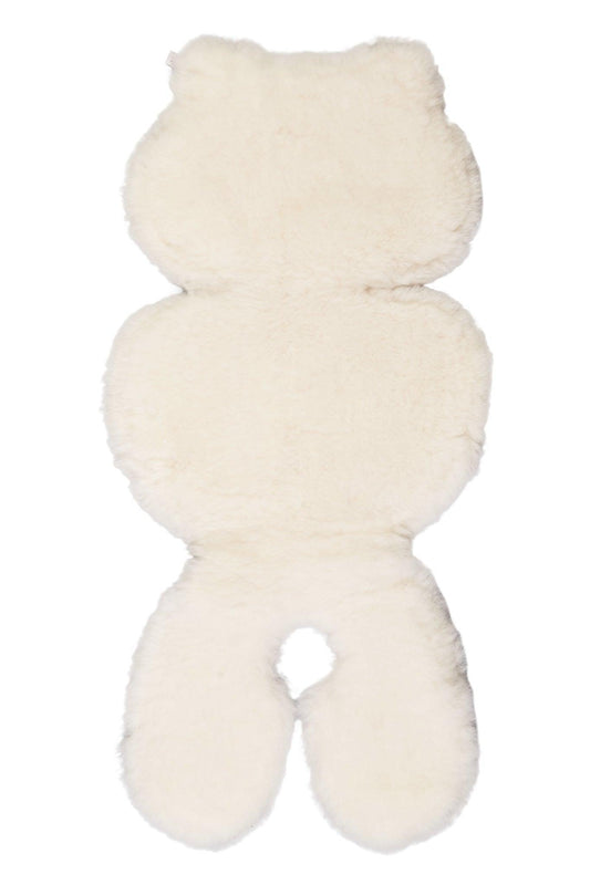 White Natural Sheepskin Car Seat / Stroller Liner-0