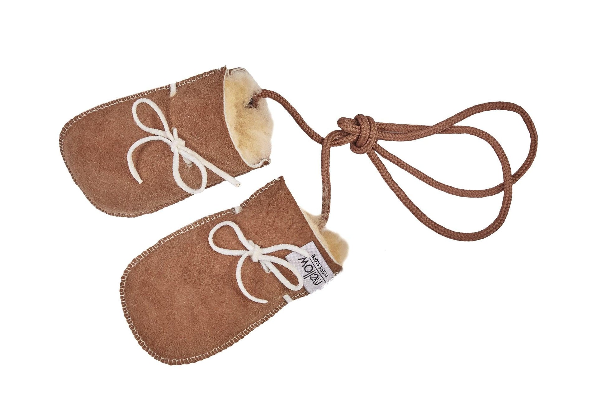 Sheepskin Baby Gloves - Beige-0