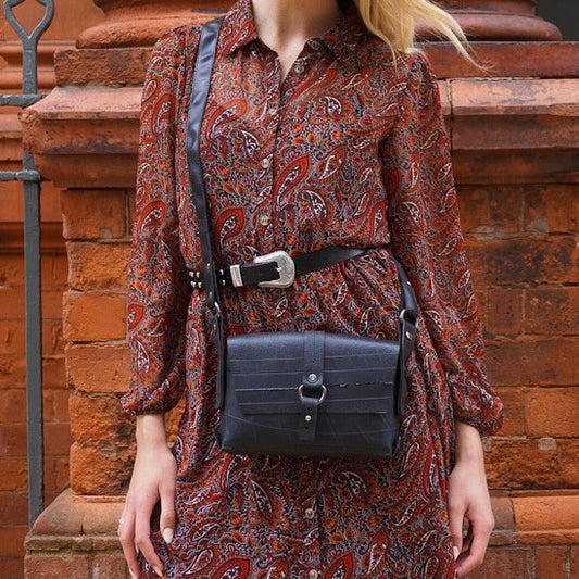 Paguro Upcycle Reina Black Vegan Handbag - Eco Friendly-1