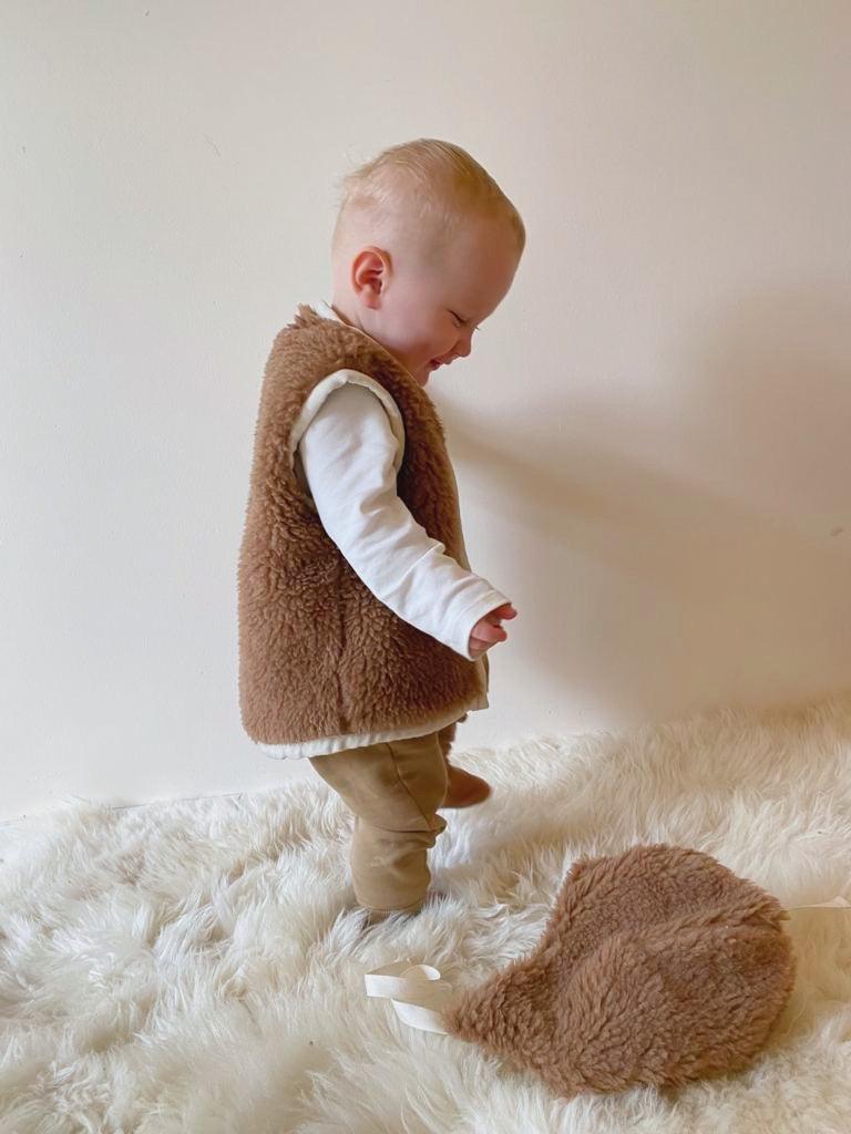 Baby/Kid Virgin Wool Vest - Brown-0